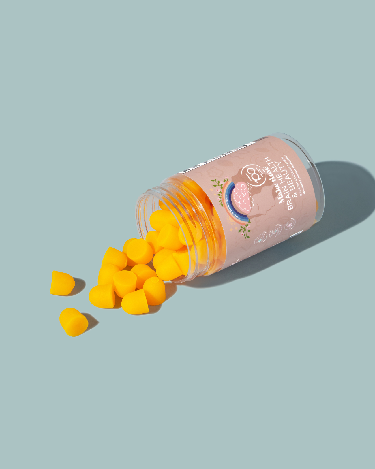 make time for brain and beauty gummies bottle spill over