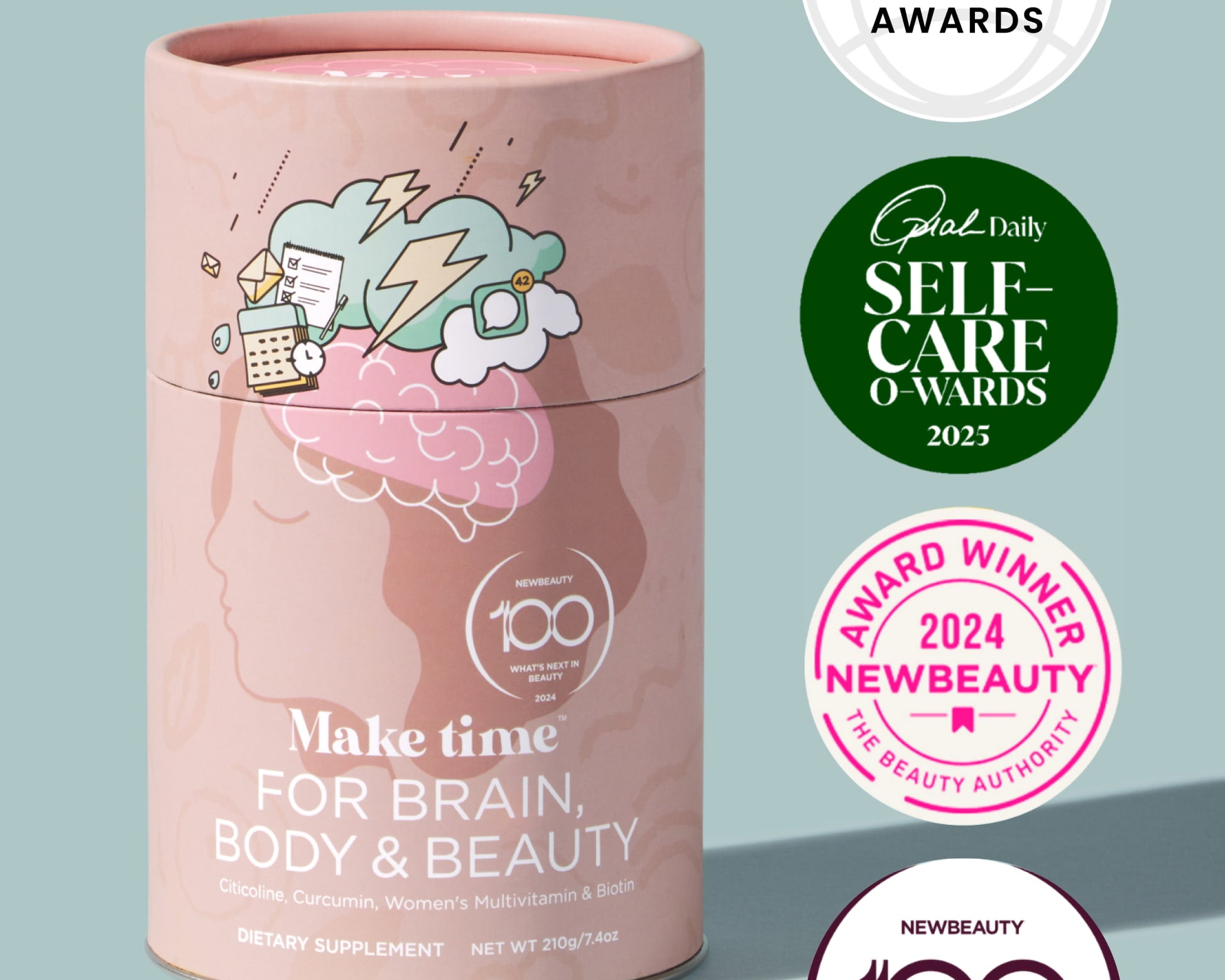 Make time for brain, body, and beauty, 4 time award winning all-in-one brain, body and beauty supplement! Designed for women's health by women who care.