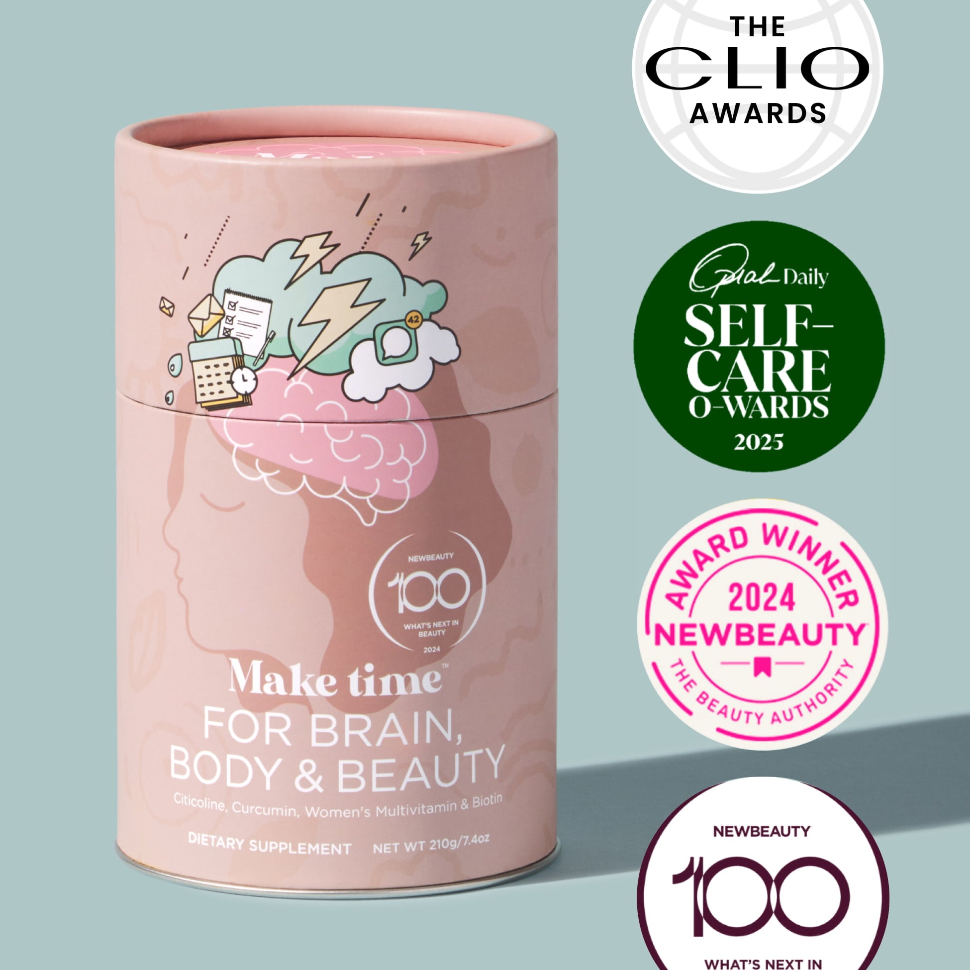Make time for brain, body, and beauty, 4 time award winning all-in-one brain, body and beauty supplement! Designed for women's health by women who care.