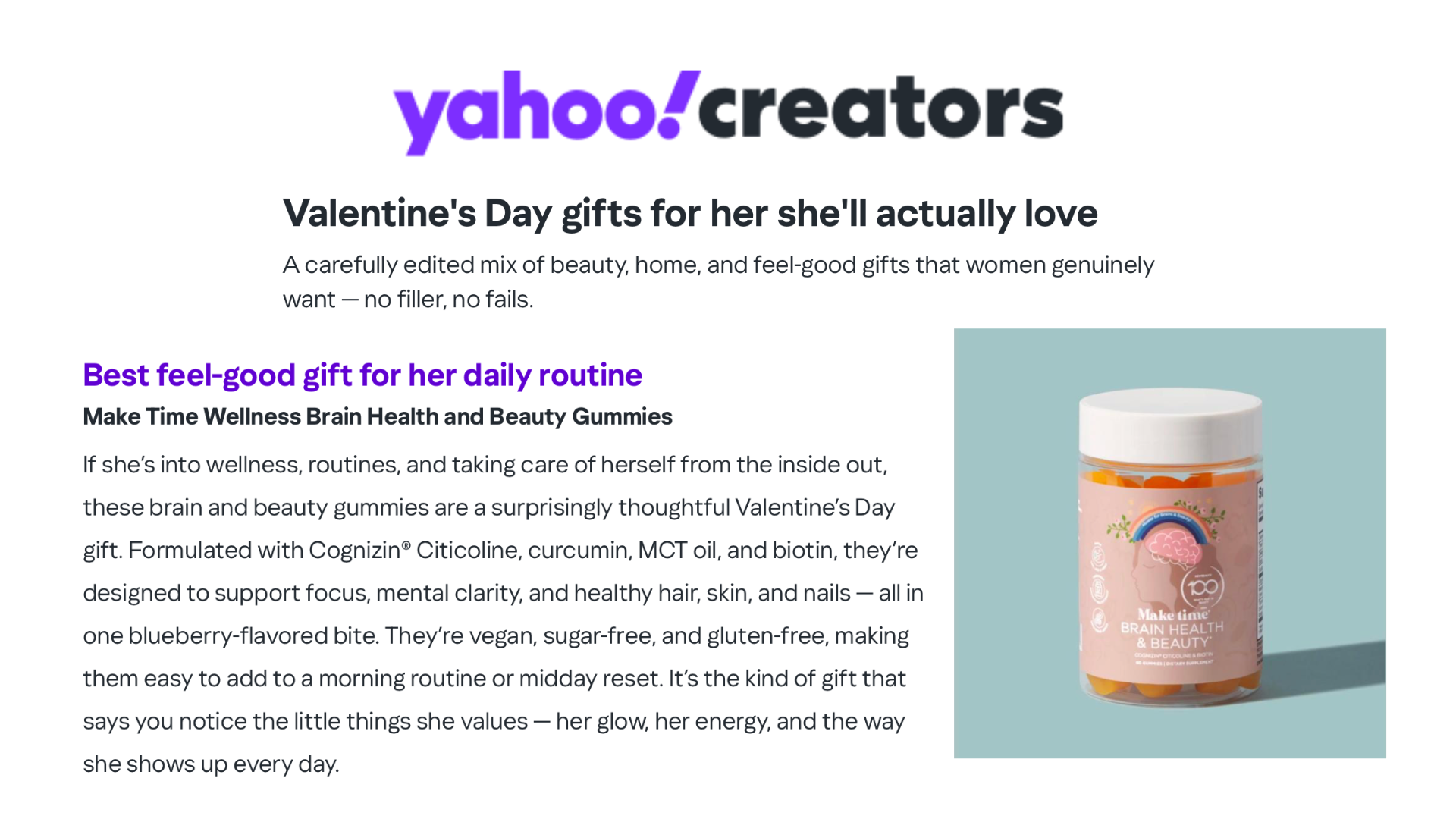 Yahoo! Creators – Make Time Wellness