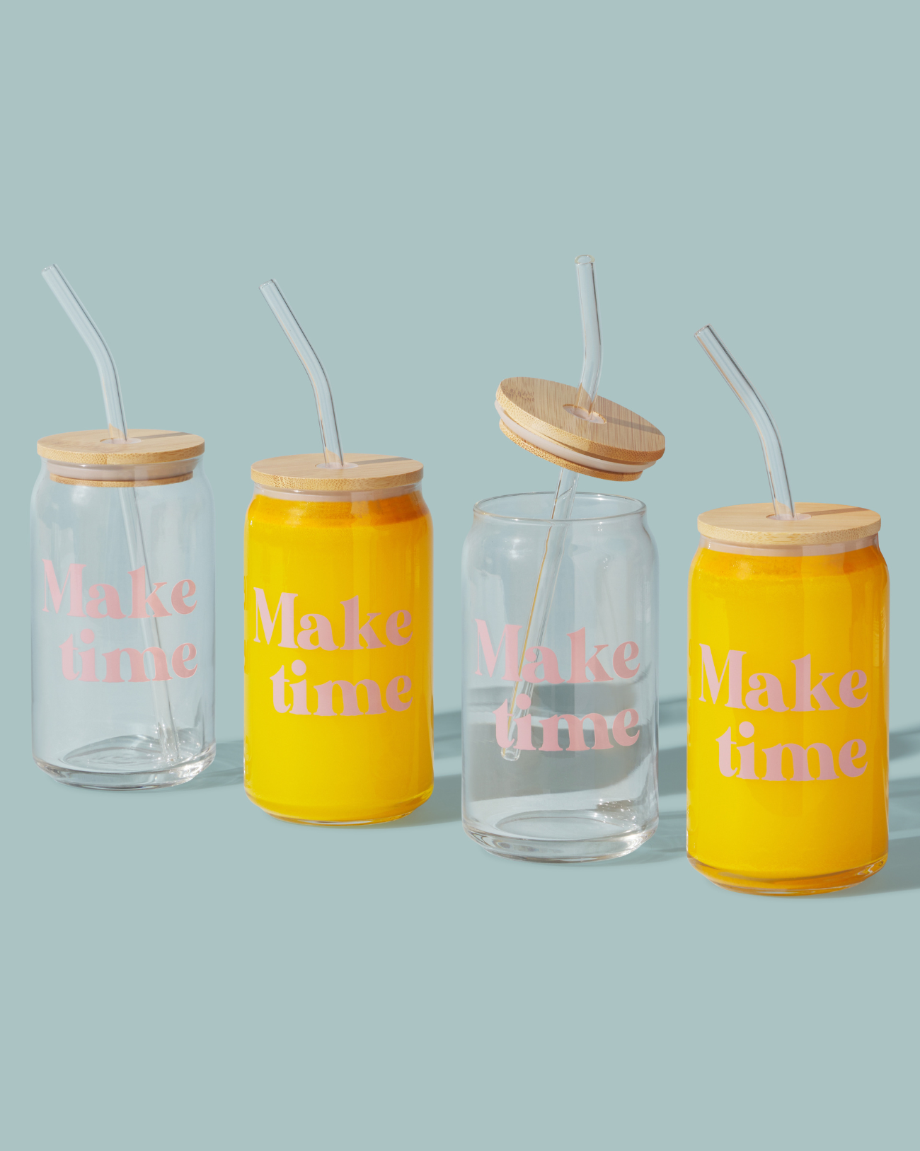 Make Time On the Go Glass Tumbler